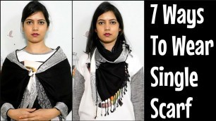 '7 ways to wear a stall/scarf tying in 7 ways/how to tie a scarf/TipsToTop By Shalini'