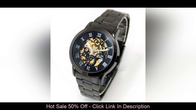 'Best Shenhua Fashion Steampunk Watch Men Skeleton Watches Black Full Steel Automatic Self Wind Mech'