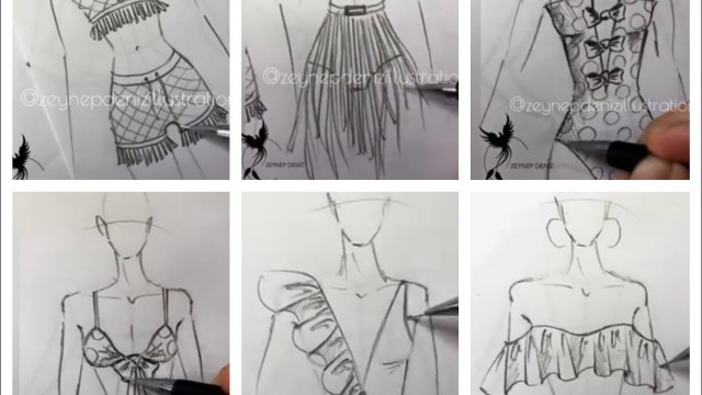 'Fashion sketch tutorial by ZEYNEP DENIZ- garment details/pencil sketches'