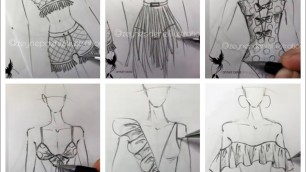 'Fashion sketch tutorial by ZEYNEP DENIZ- garment details/pencil sketches'