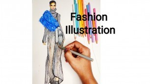 'How to draw  fashion illustration fur sequence and Transfrant |fashion illustration sketches|'