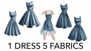 'Fashion Illustration Tutorial: 1 Dress, 5 Fabrications (+2 Bonus Renderings!)'