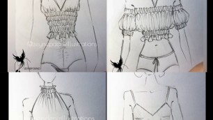 'Fashion sketch tutorial by ZEYNEP DENIZ-garments details/pencil sketches'