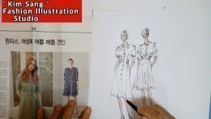 'Fashion Illustration:  .Fashion Drawing, Fashion Sketches, 인기 여름 원피스'