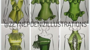 'Fashion sketch tutorial by ZEYNEP DENIZ-garment details/marker sketches'