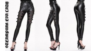 'Clothes from Aliexpress Steampunk Fashion Faux Leather Pants'