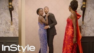 'Lupita Nyong\'o, Michael B. Jordan & Danai Gurira  | 2019 Golden Globes Elevator | InStyle | #shorts'