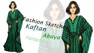 'Fashion Illustration: How To Draw a Kaftan/Abaya'