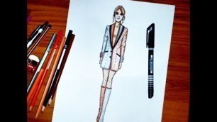 'Fashion Illustration: How to Draw a Women\'s Jacket (easy)'