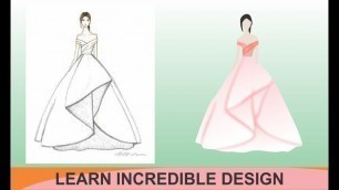 'How to create a  fashion visual sketch illustration in Coreldraw tutorial'