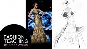 'Fashion sketch in pencil inspired by Tex Saverio'