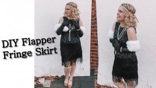 'DIY Super Easy 1920\'s Flapper Fringe Skirt ||  Thrift Flip'