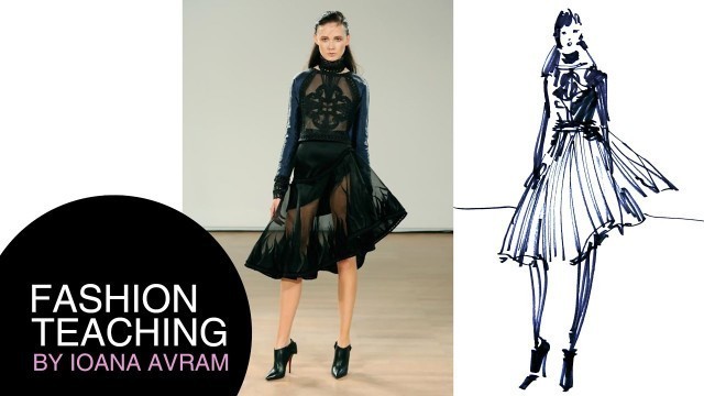 'Fashion sketch inspired by Tex Saverio - runway Paris Fashion Week'