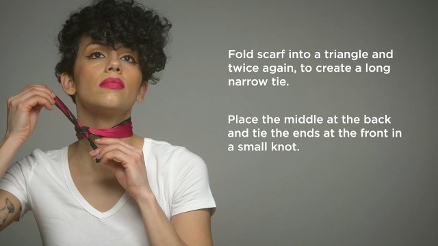 'Debbie Millington silk scarf tying tutorials demonstrations - How to wear a Neckerchief'