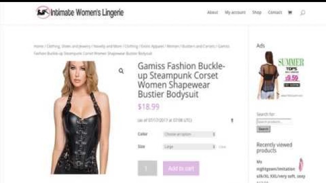 'Gamiss Fashion Buckle Up Steampunk Corset Women Shapewear Bustier Bodysuit Review'