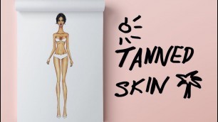 'HOW TO COLOUR TANNED SKIN | Fashion Drawing'