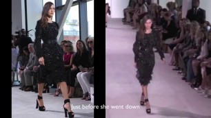 'Bella Hadid Falls on Michael Kors Runway While Kendall Jenner Struts Her Stuff with Ease'