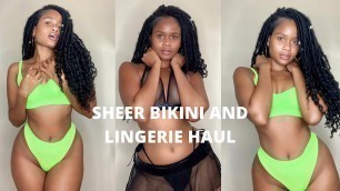 'SHEER LINGERIE AND BIKINI TRY ON HAUL - Amazon and Fashion Nova'