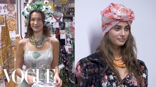 'Gigi Hadid, Bella Hadid, and Taylor Hill Backstage at the Anna Sui Spring 2019 Show | Vogue'