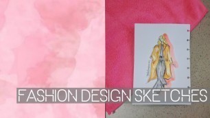 'how to sketch fashion art using watercolour | drawing fashion illustration | sketches'