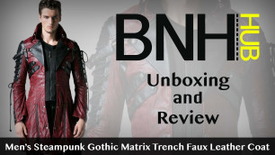 'Unboxing Of Men\'s Steampunk Red Gothic Matrix Coat'