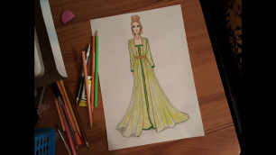 'Fashion illustration : Draw Moroccan Caftan'