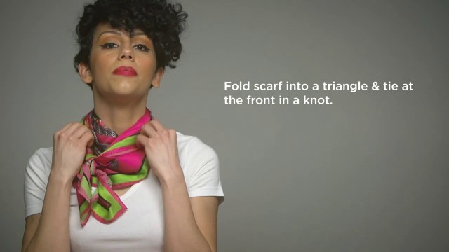 'Debbie Millington silk scarf tying tutorials demonstrations  - How to wear a Classic Square'