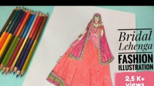 'Bridal Lehenga Design | Fashion Illustration'