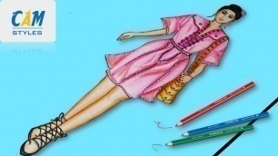 'Fashion dresses drawing easy | Fashion illustration art | Fashion illustration sketches'