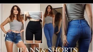 'JEANS & SHORTS try on haul | FashionNova Size 1'