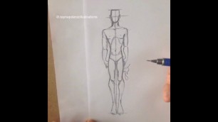 'Fashion sketch tutorial by ZEYNEP DENIZ-male croqui'