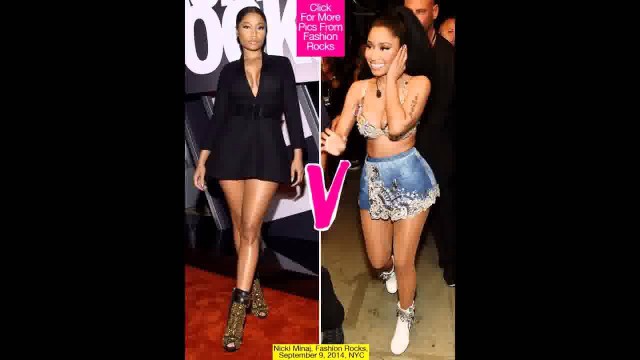 'Nicki Minaj Changes From Black Mini To Embellished Bra At ‘Fashion Rocks’'