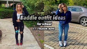 'Fall baddie on a budget school outfit ideas  || fashion nova try on haul 