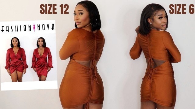 'SIZE 6 vs 12 TRY ON SAME HOT AF FASHIONNOVA DRESSES'