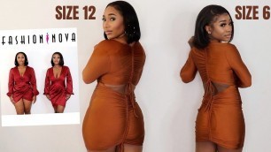 'SIZE 6 vs 12 TRY ON SAME HOT AF FASHIONNOVA DRESSES'