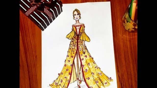 'Fashion Drawing: Comment dessiner des croquis de mode avec caftan marocain'