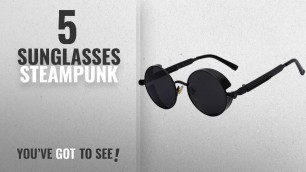 'Top 10 Sunglasses Steampunk [ Winter 2018 ]: Steampunk Retro Gothic Vintage Hippie Matte Black Metal'