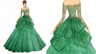 'Fashion illustration: prom dress'