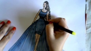 'Fashion Illustration For Beginners : How To Draw A Wonderful Long Dress For Beginners'