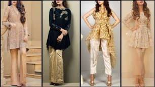 'Latest Pakistani Fashion short frocks with capris / Trouser/ Tulip pant | party & Wedding dresses'