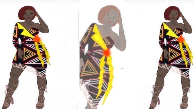 'Digital fashion illustration /sketches -  African dress with Autodesk Sketchbook'