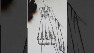 'Fashion dress design ideas for beginners l Fashion illustration l easy sketches'