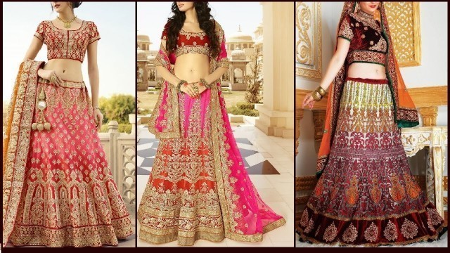 'Latest lehenga choli designs 2017 for indian Bollywood / Pakistani bridal Wedding Dress'