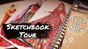 'Sketchbook tour || Fashion Illustration Journey || Art Studio by Srabani'