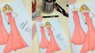 'Ingredients of a Fashion Sketch: How to Draw a Strapless Gown'