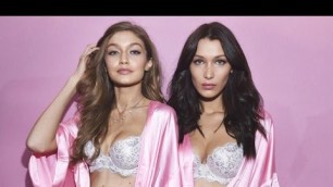 'Gigi Hadid and Bella Hadid sisters at VS Backstage | Victoria\'s Secret Fashion Show Paris 2016'