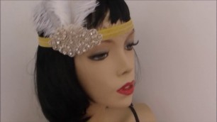 'How to make a Gatsby 1920s headband tutorial, DIY flapper feather diamante headpiece - Crafts'