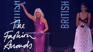 'Donatella Versace accepts on behalf of Kim Jones | British Designer of the Year - Menswear'