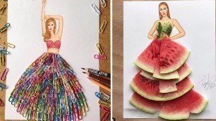 'Stunning Fashion Illustrations from Everyday Objects by Edgar Artist'