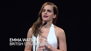 'Emma Watson | British Style Award Winner | British Fashion Awards 2014'